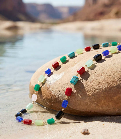 Women's Beaded Gemstone Necklace