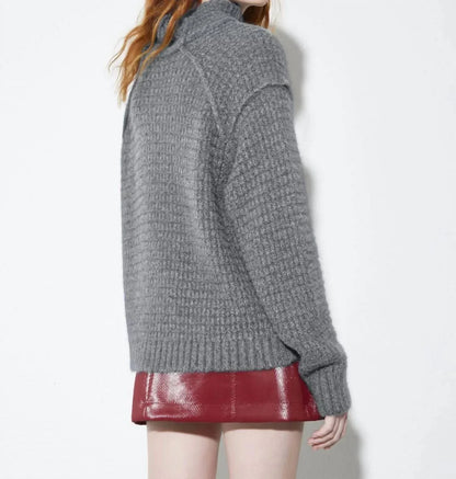 MAX&MOI - T-neck Lurex Jumper Top - Rack Hunt