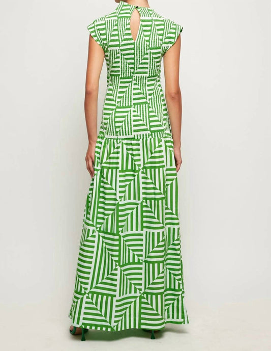 High Neck Cap Sleeve Maxi Dress