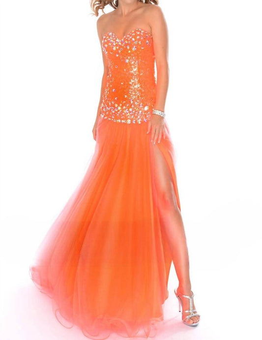 Precious Formals - Strapless Sweetheart Drop Waist Ballgown - Rack Hunt -