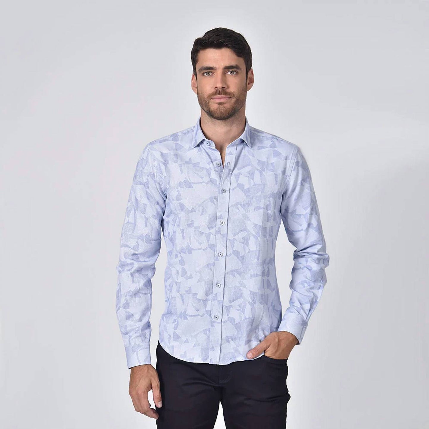 Shapes Button Down Jacquard Shirt