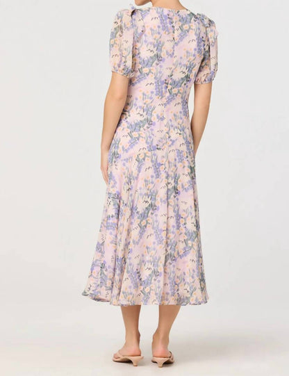 Jessenia Floral V Neck Midi Dress