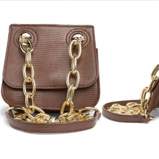 Women's Lizard Embossed Vegan Shoulder Bag