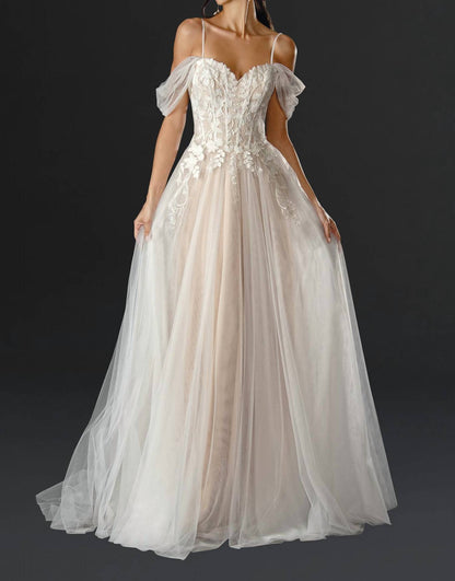 A-line Off-shoulder Wedding Dress