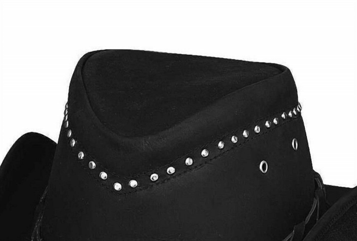 Bullhide Hats - Unisex Studded Dust Leather Hat With Feather Trim - Rack Hunt
