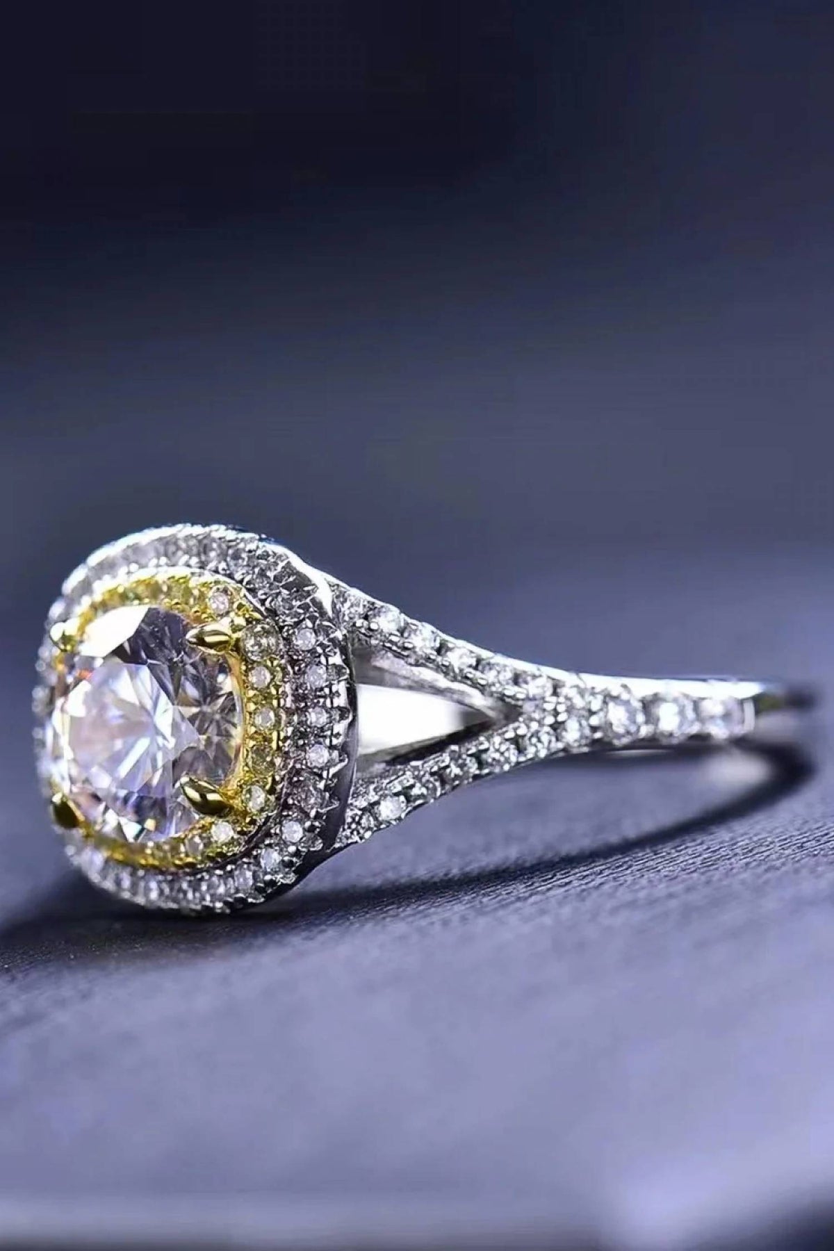 Women's Two-tone One Carat Moissanite Ring