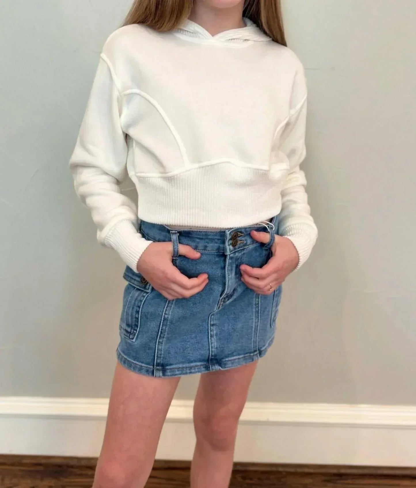 Love Daisy - Girls' Crop Hoodie Sweater - Rack Hunt