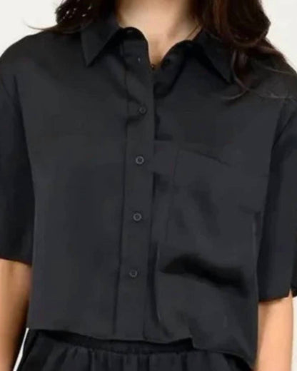 Satin Short Sleeve Shirt