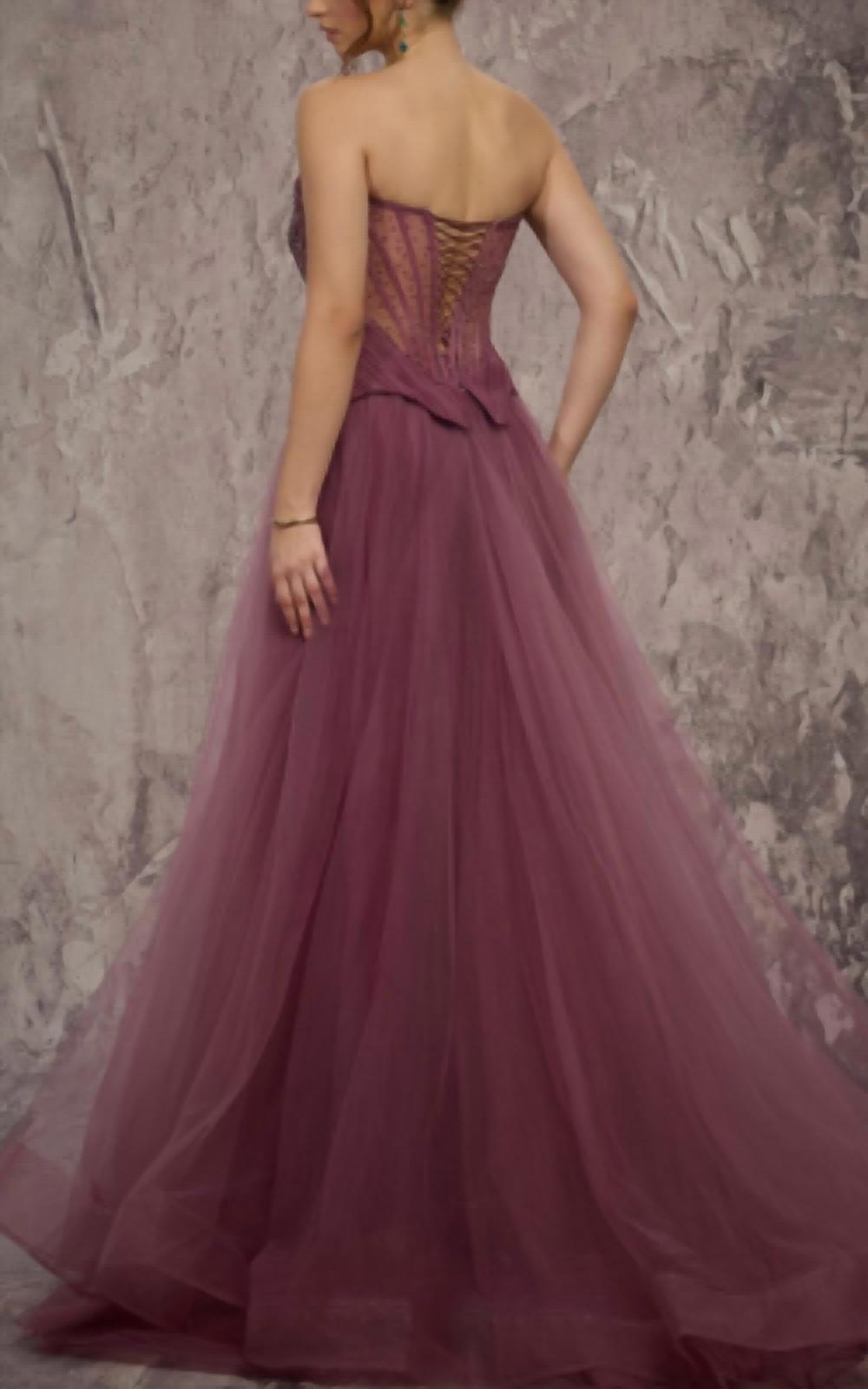 Beaded Sweetheart Organza Gown