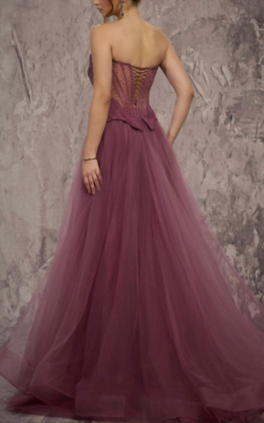 Beaded Sweetheart Organza Gown