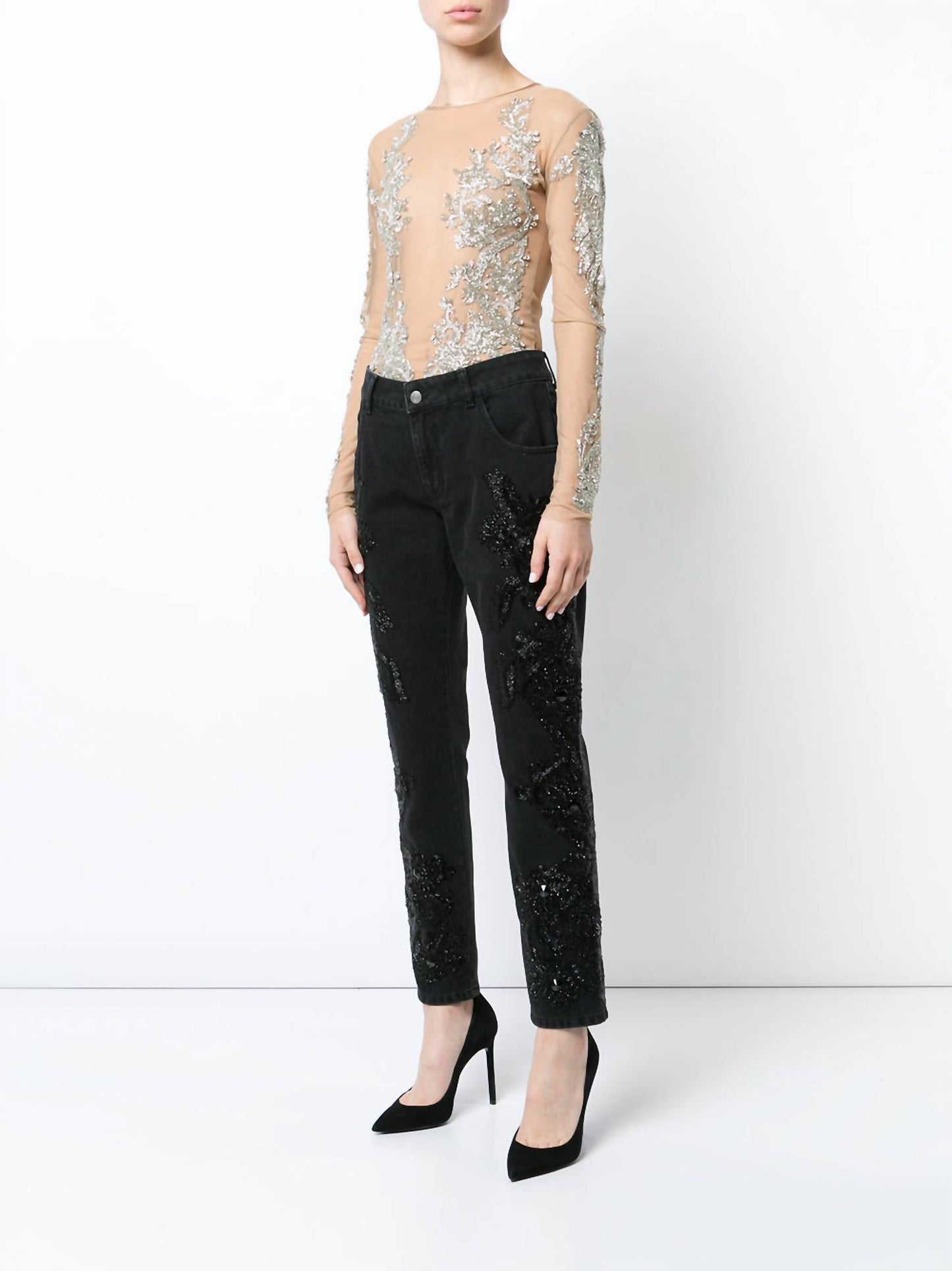 Beaded Boyfriend Jean