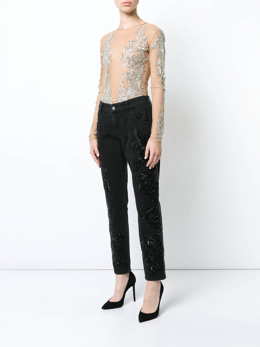 Beaded Boyfriend Jean