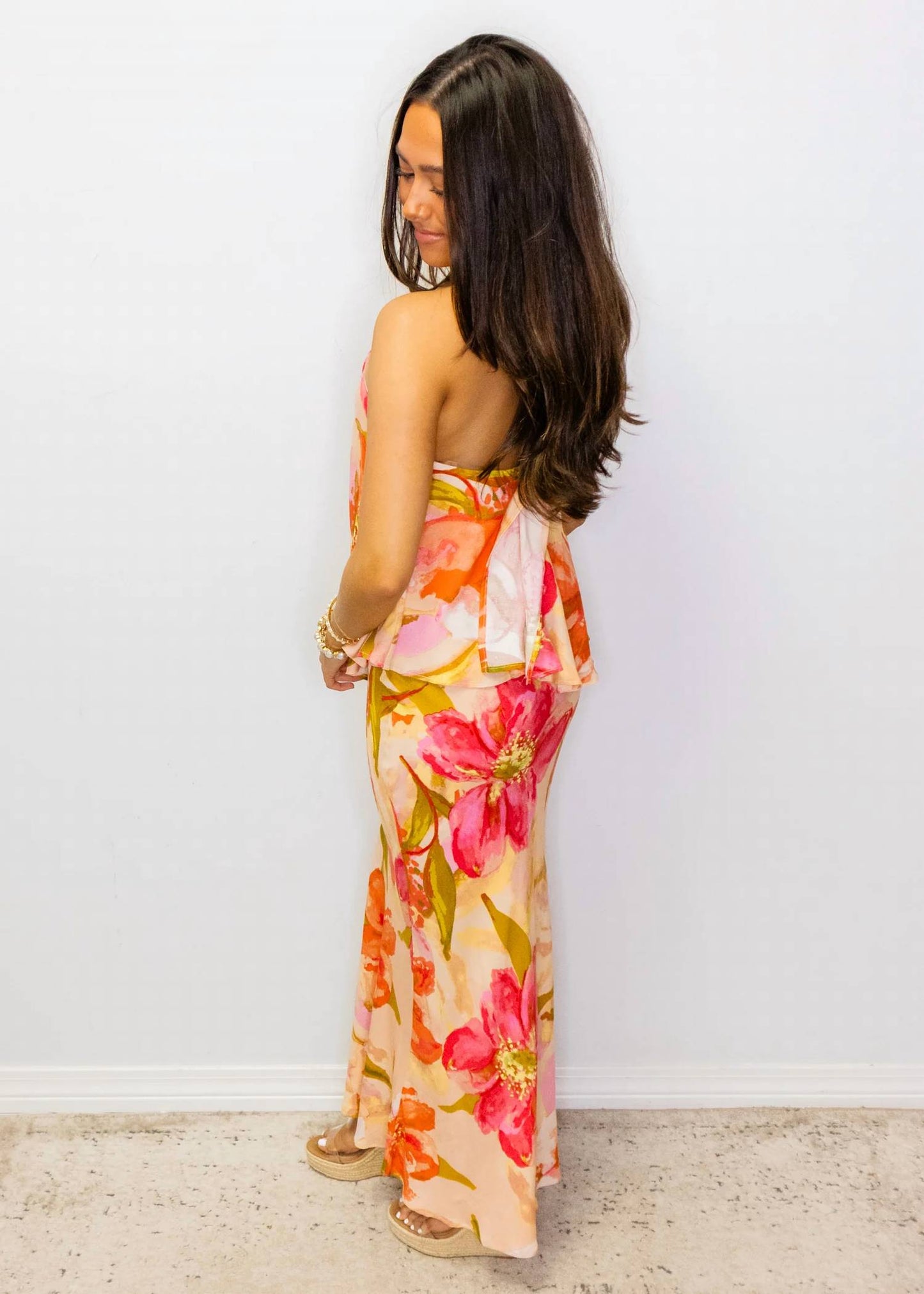 Tropical Floral Halter Dress