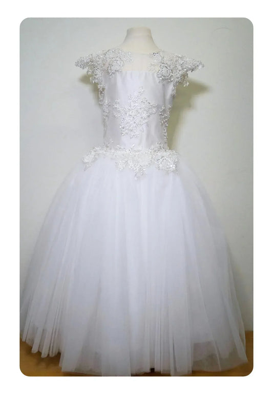 Christie Helene - Girl's Silk With Lace Overlay Bodice Dress - Rack Hunt