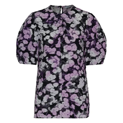 ERDEM - Women's Short Sleeve Matelassse Floral Top - Rack Hunt