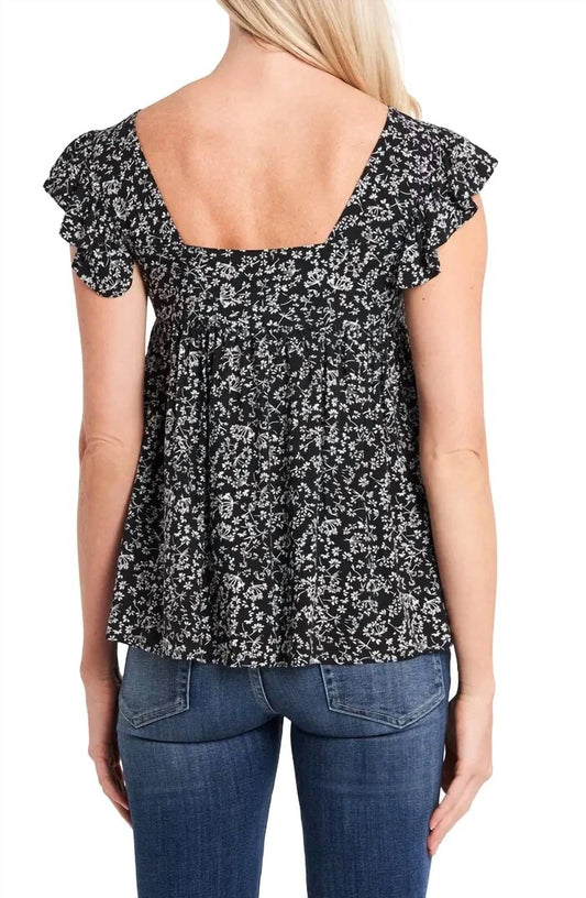 Floral Ruffle Sleeveless Top