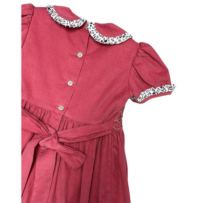 Girl's Isabella Hand Smocked Corduroy Dress