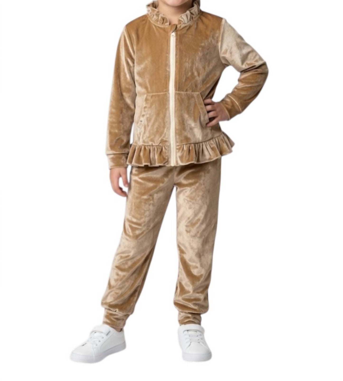 Girls' Velvet Tracksuit Set