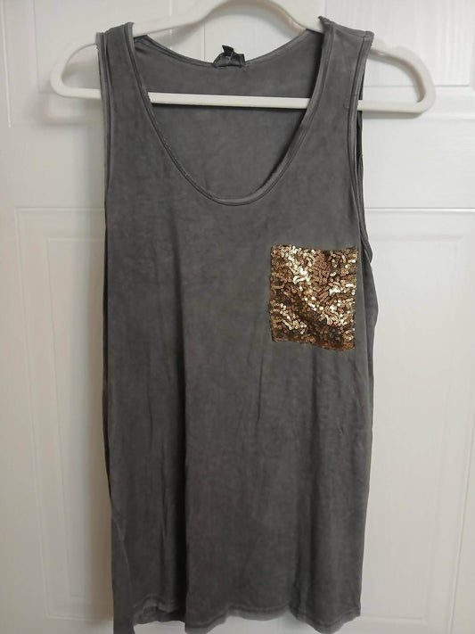 POLL - Sequin Pocket Tank Top - Rack Hunt -