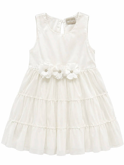 Sheer Flowers Pearls Dress