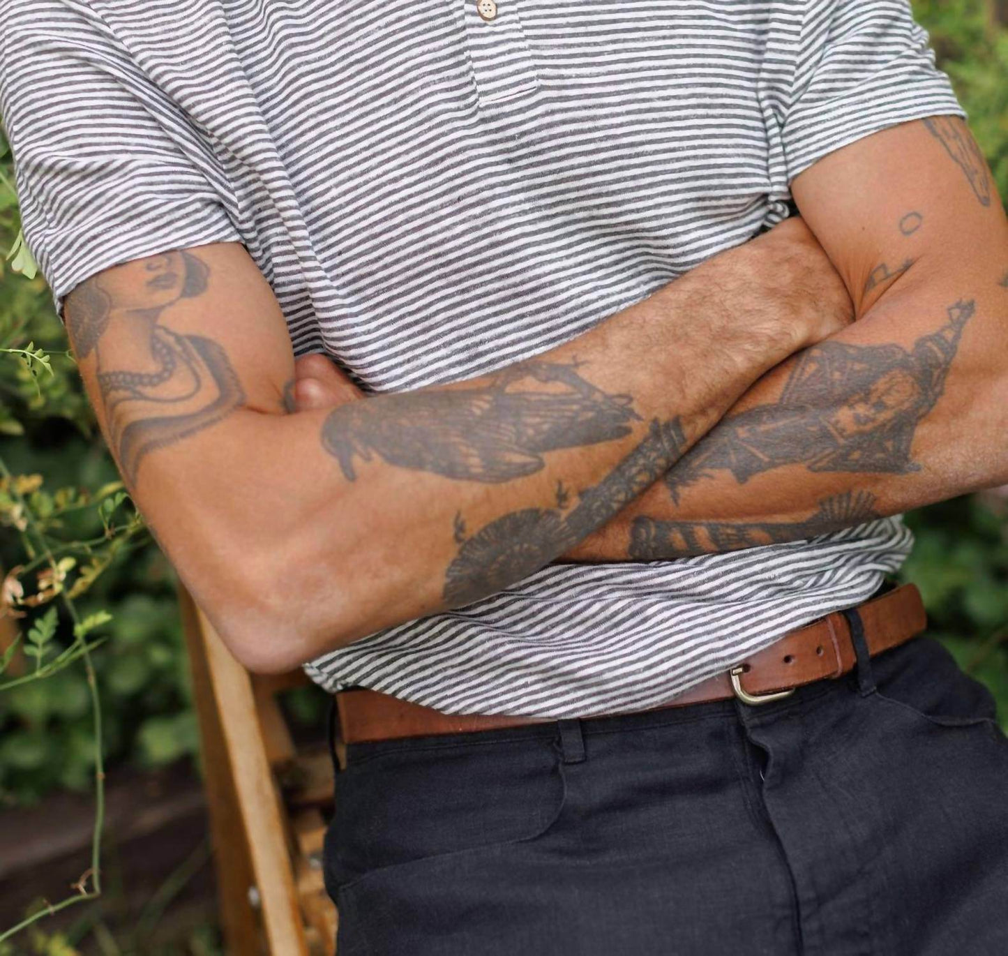 Alex Crane - Striped Knit Polo - Rack Hunt -