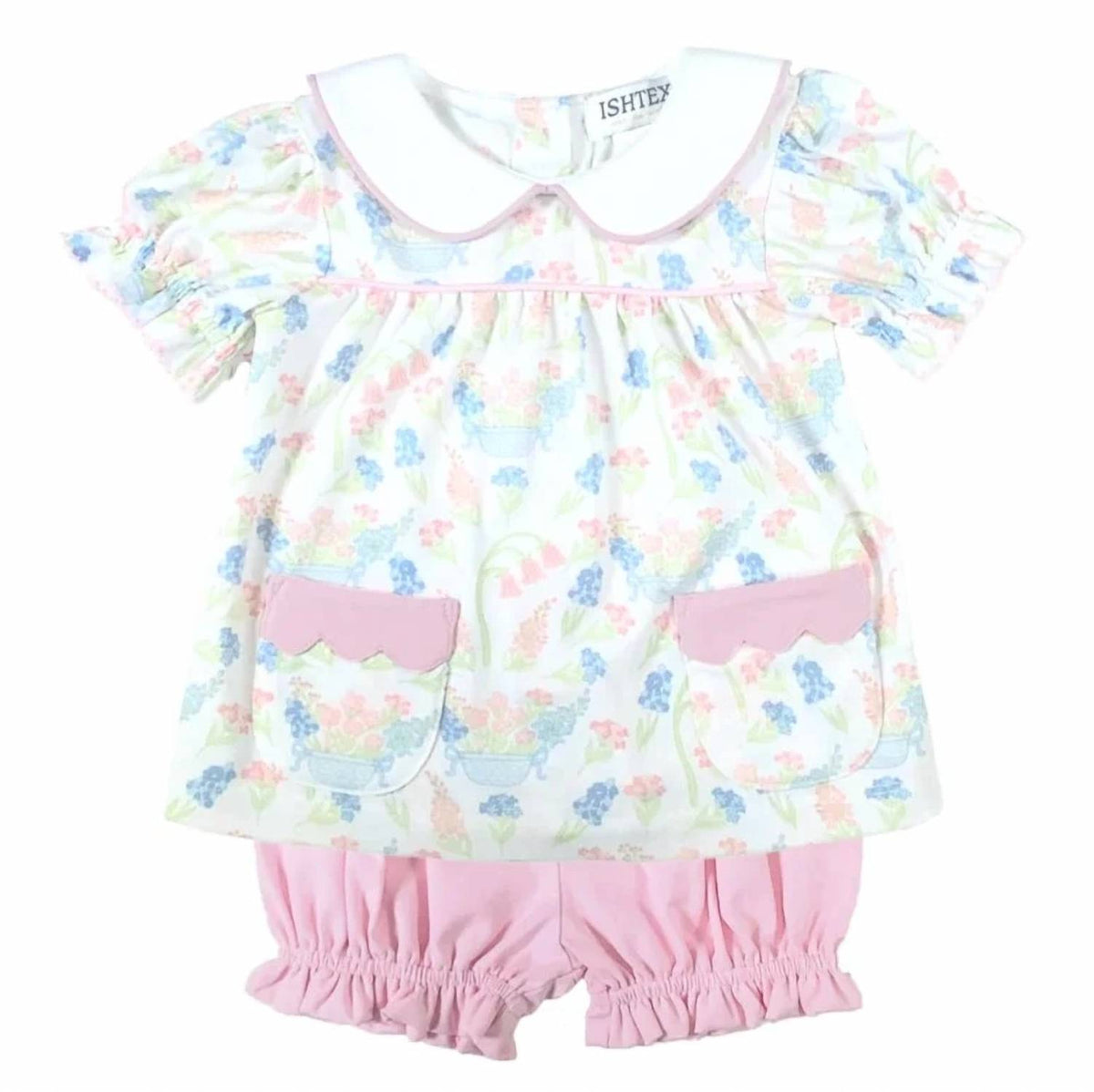 Girls Floral Elastic Waist Bloomers Set