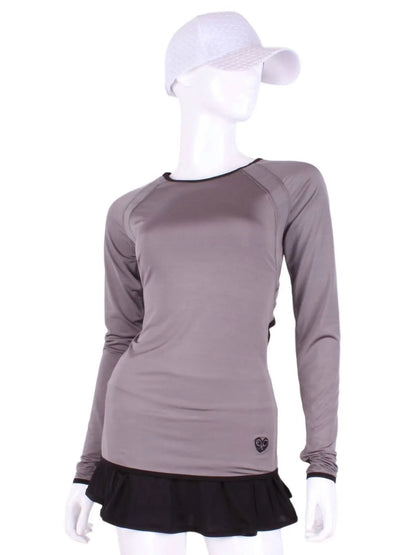 Love Love Tennis - Women's Open Back Long Sleeve Crew Tee - Rack Hunt