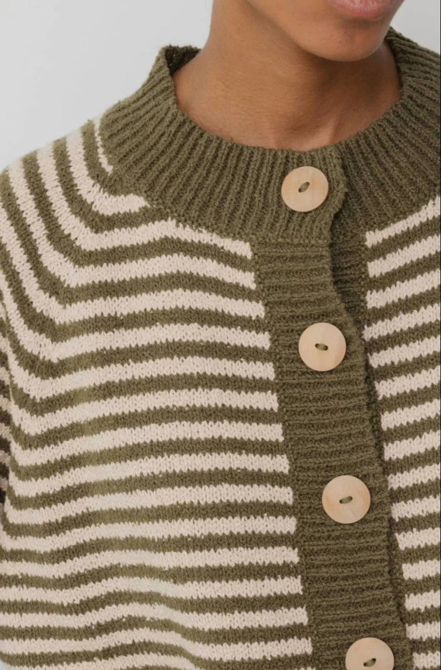 Striped Bomber Cardigan