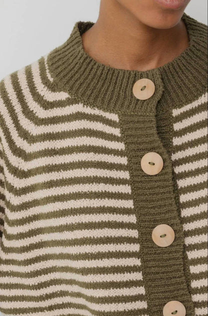 Striped Bomber Cardigan