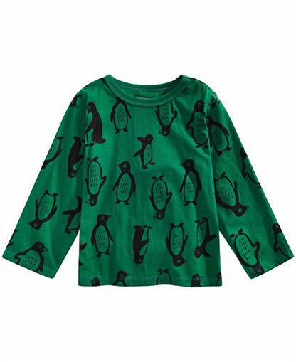 Infant Girls Penguin Print Cotton T-shirt