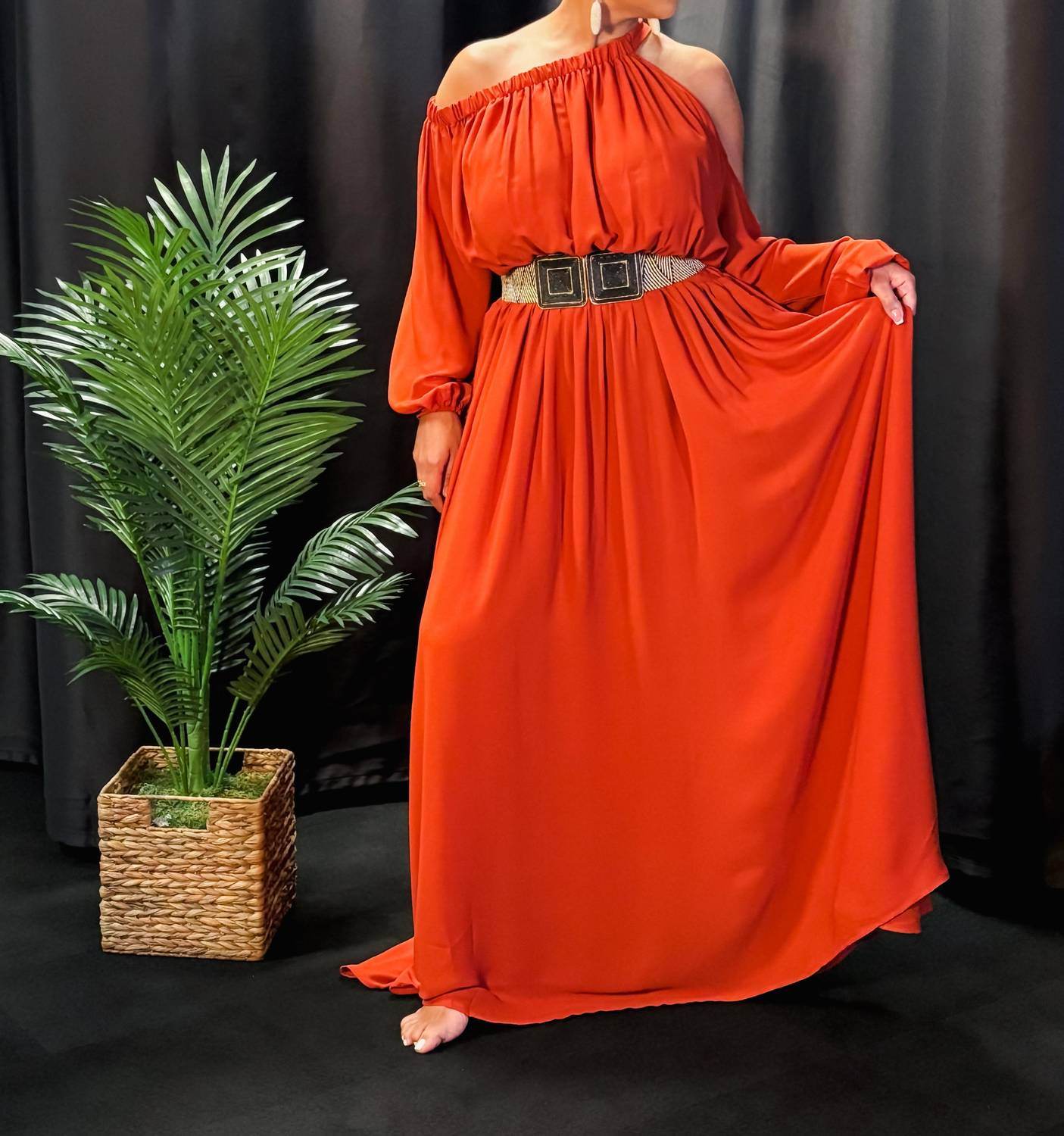 Nina Cheyenne - Rust Radiance Maxi Dress - Rack Hunt -