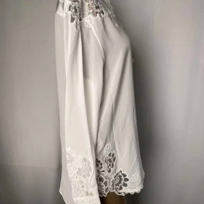 Women’s Lace-appliqué Button-up Top