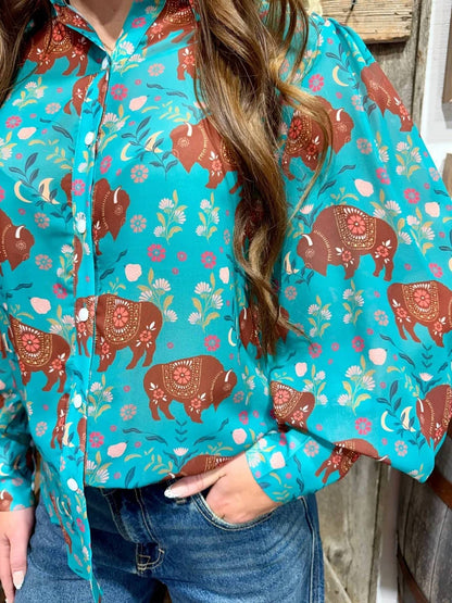 Buffalo Button-front Blouse