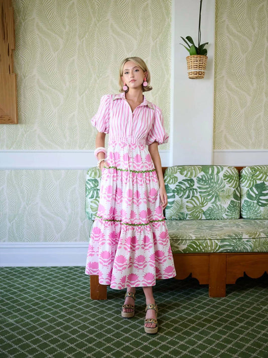 Banyan Puff Sleeve Midi Dress