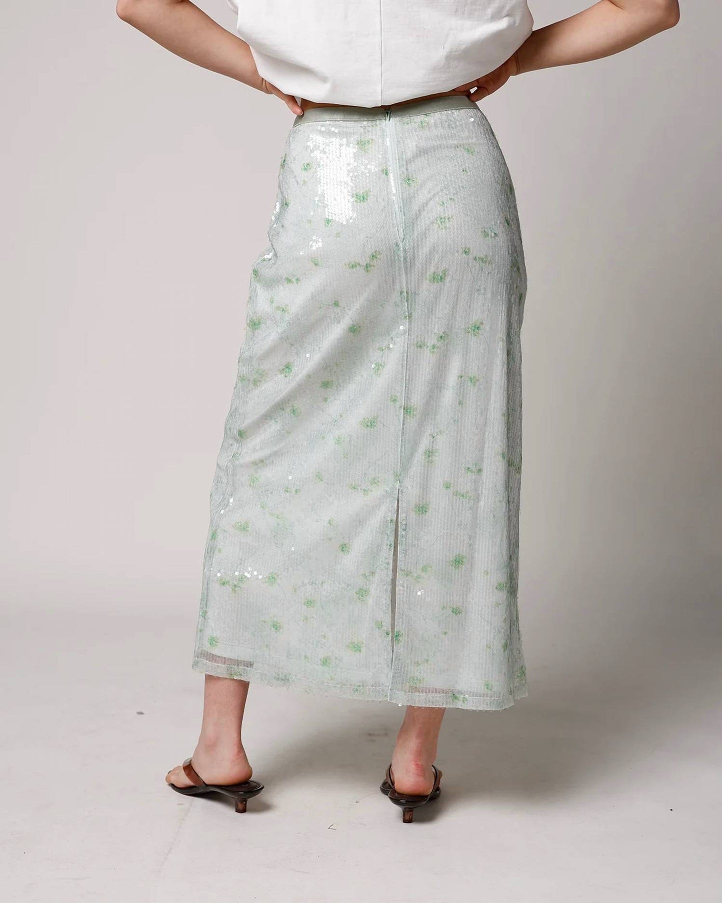 Garden Sequin Midi Skirt