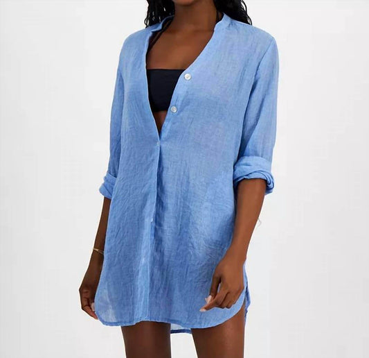 J.Valdi - Women's Big Shirt Button-front Long-sleeve Swim Cover-up - Rack Hunt -