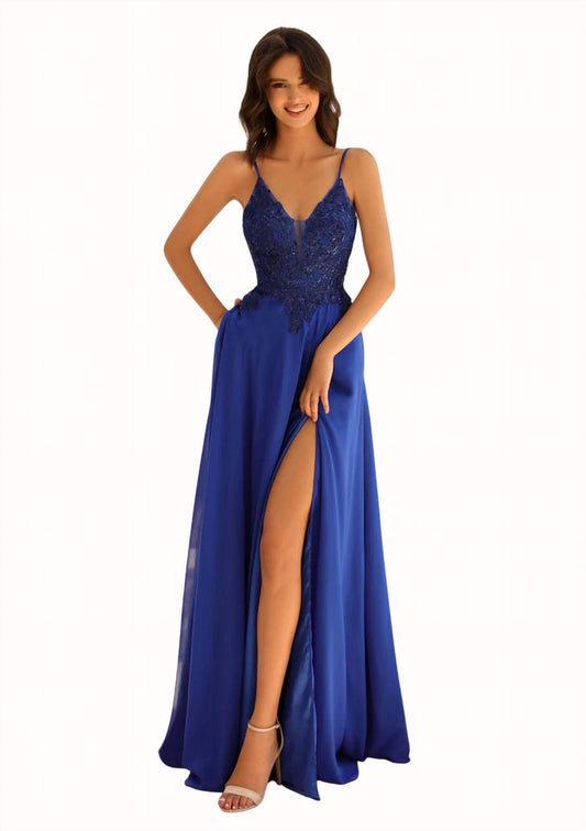 Lace Bodice Chiffon Gown