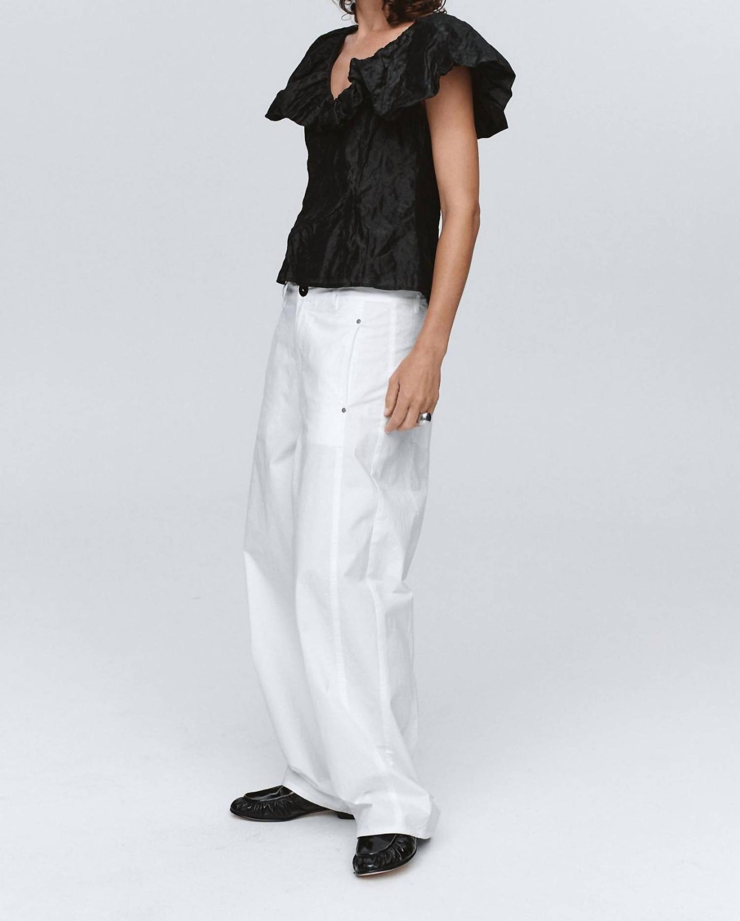 Andre Textured Ruffle Top