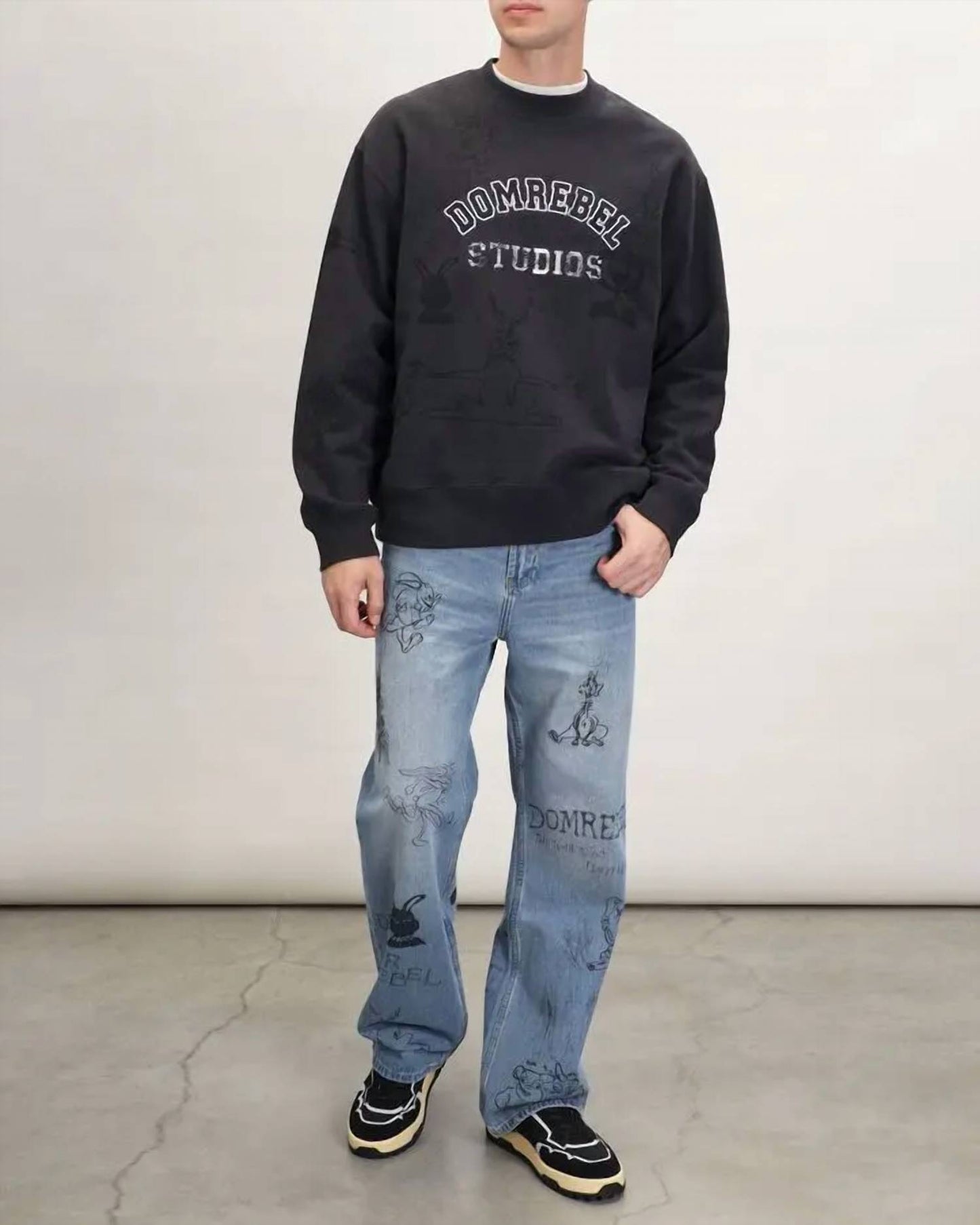 Semester Embroidery Pullover Cotton Sweatshirt