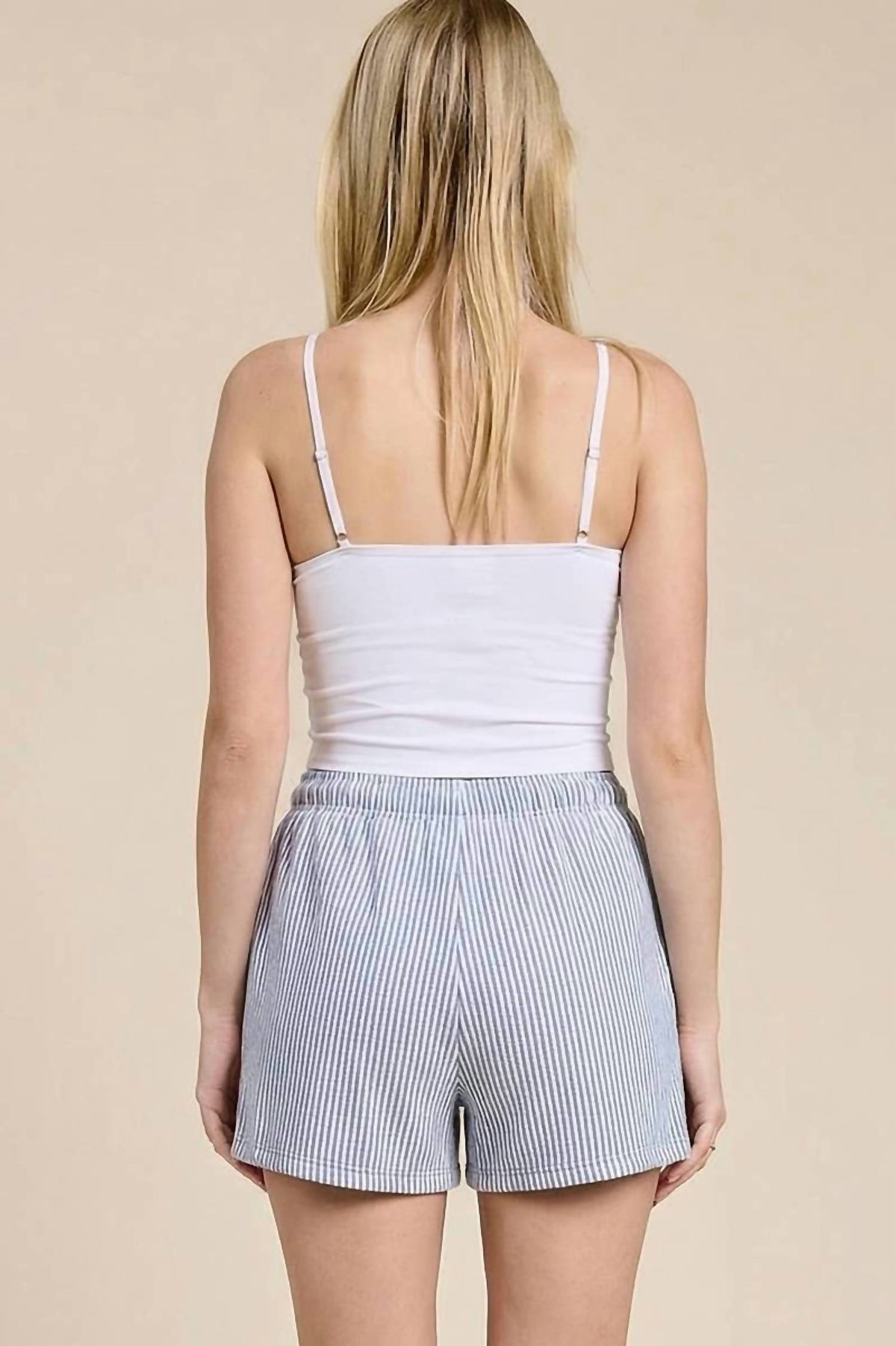 Striped Coastal Drawstring Shorts