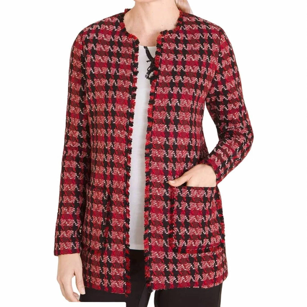Tweed Open Front Jacket