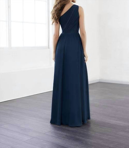 One Shoulder Pleated Bodice Dress
