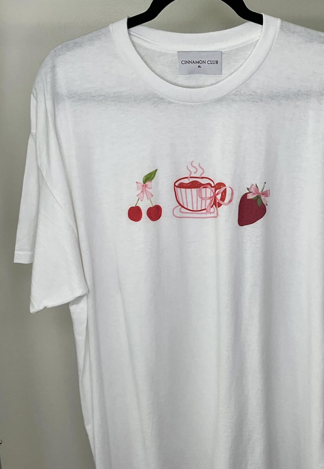 Women's Fruit, Tea, And Bows Tee