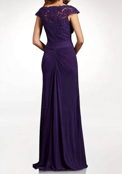 Cap Sleeve Sheath Formal Dress