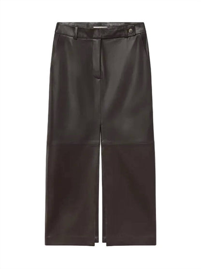 Tailored Front-slit Midi Skirt