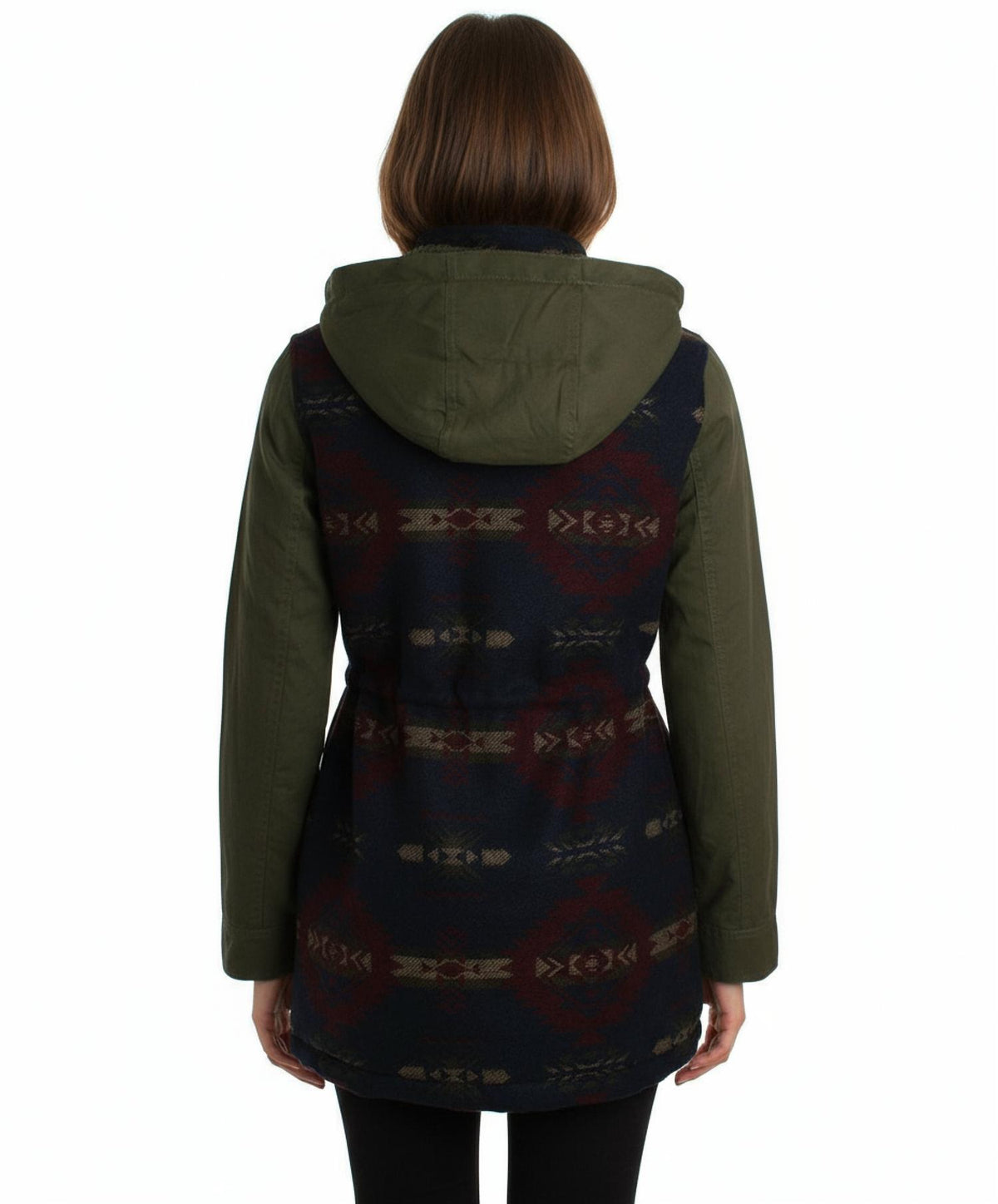 Mixed Media Aztec Print Coat