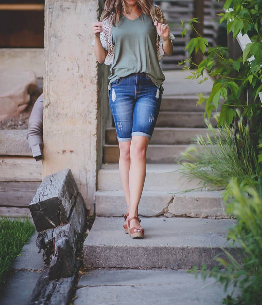 Peyton Bermuda Denim Shorts