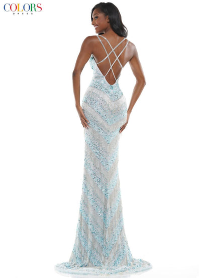 Beaded Mesh Gown