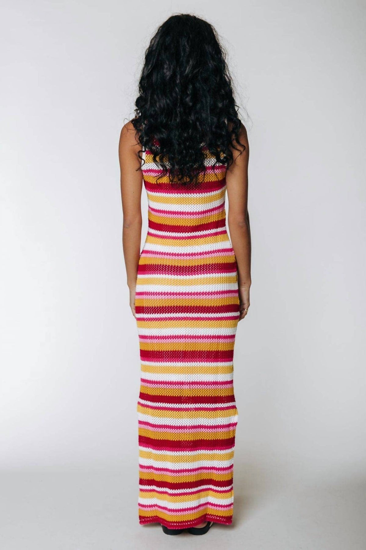 Summer Sunset Crochet Knit Tank Dress