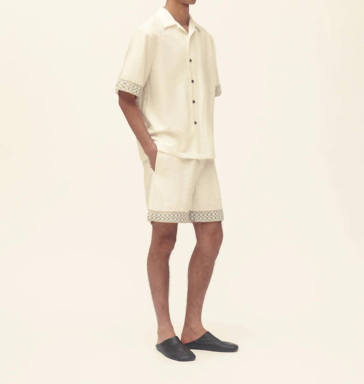Crochet Trim Bowling Shirt